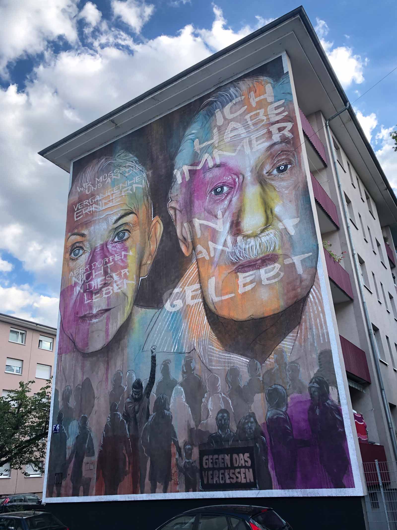 Mural mit zwei Gesichtern