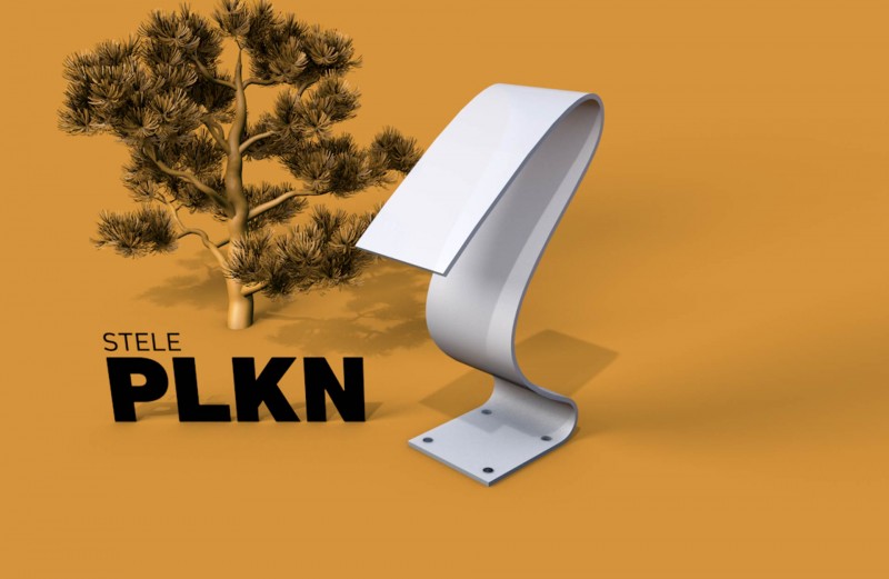 geschwungene Stele PLKN, Visualisierung, Entwurf, Design