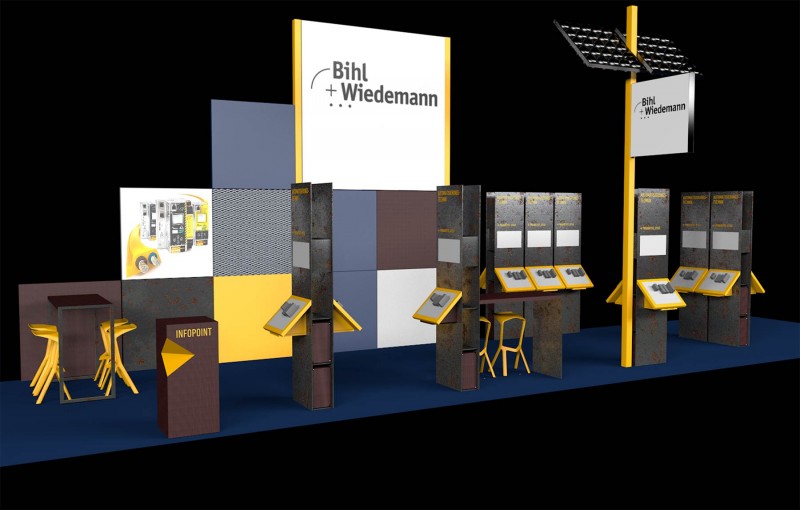 flexibles Messe-Konzept, Möbel, Rückwand, Beleuchtung
