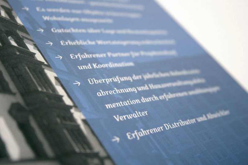 Produktbroschüre Typografie
