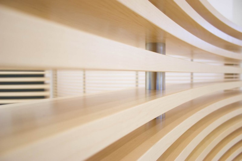 Showroom Carl Zeiss Meditec, Jena, Holz-Lamellen