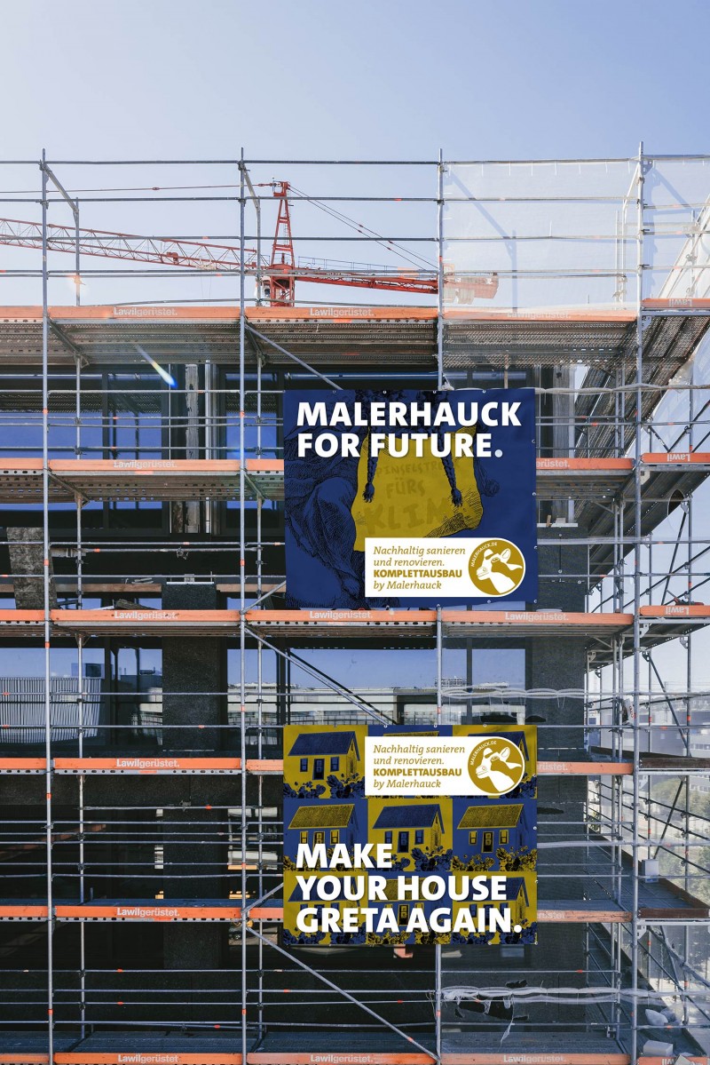 Malerhauck Gerüstplanen zum nachhaltigen sanieren